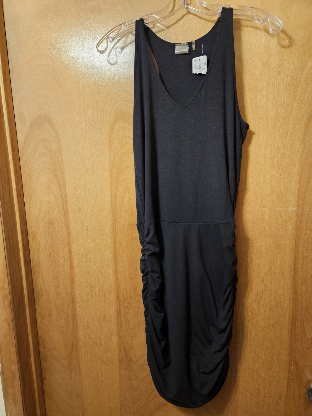 Sleeveless Black Ruched Midi Dress - Unbranded. Calla by Carrie Underwood
